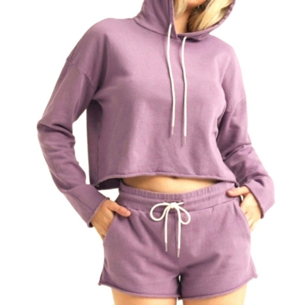 MATE the Label Cropped Hoodie Sweatshirt French Terry Eco Workout Gym - Picture 8 of 8